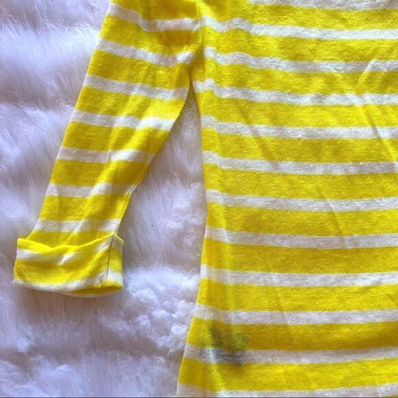 Lauren By Ralph Lauren Yellow Striped Lightweight Sweater (S) - Picture 7 of 9